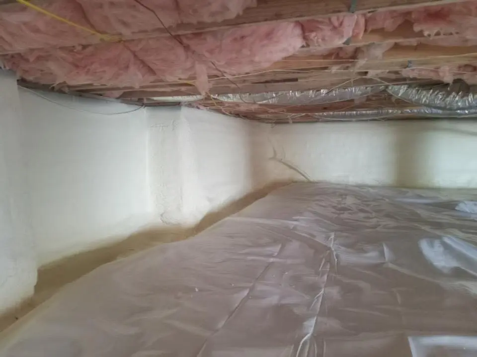 Crawl space encapsulation with closed-cell spray foam for Roof Waterproofing in Wappingers Falls